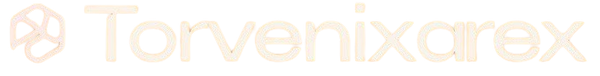 A light peach and beige logo featuring a geometric hexagon icon next to the text 'Torvenixarex' on a solid white background.